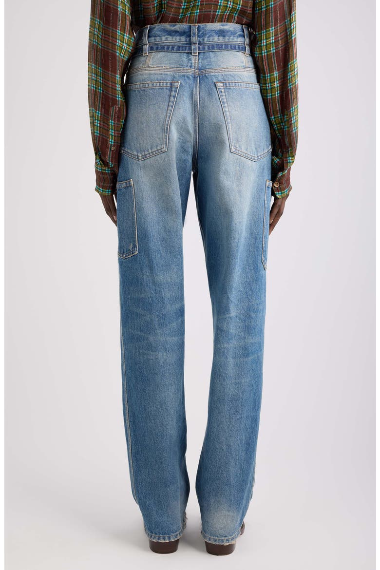Pippaz High Waist Straight Leg Jeans, Alternate, color, BLUE