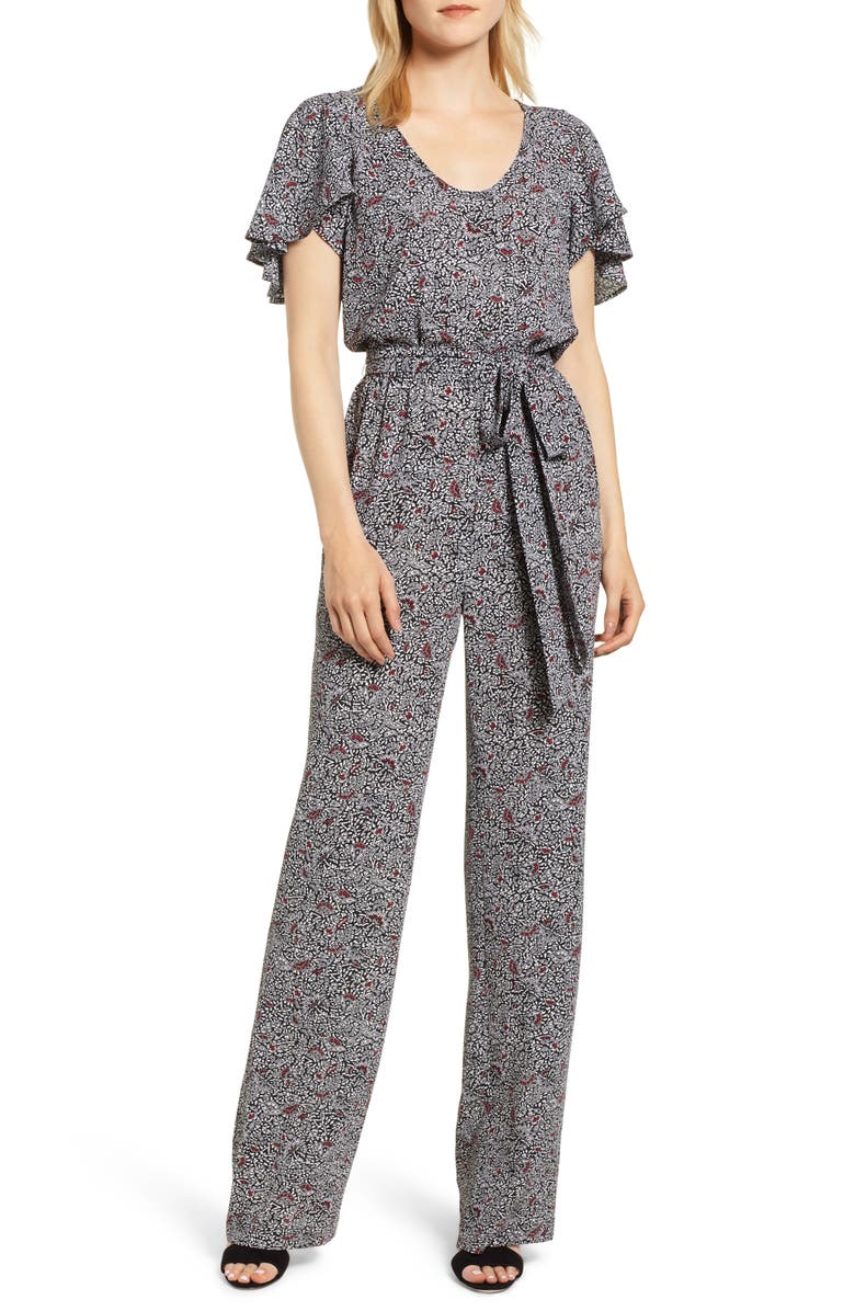 MICHAEL Michael Kors Boho Woodblock Pattern Jumpsuit, Main, color, 