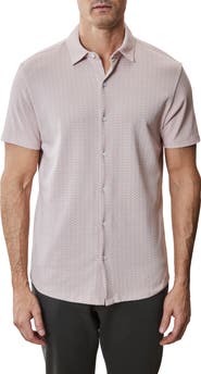 Robert Barakett Booker Short Sleeve Knit Button-Up Shirt