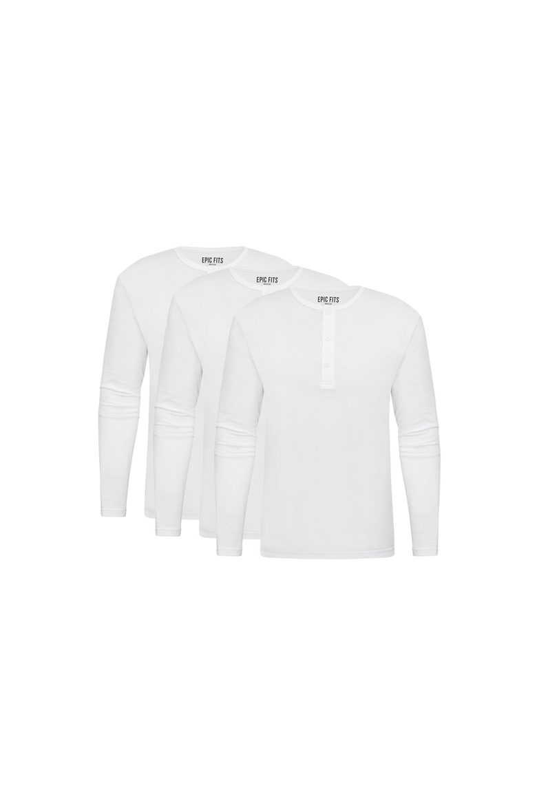 Long Sleeve Henley 3 Pack, Alternate, color, White