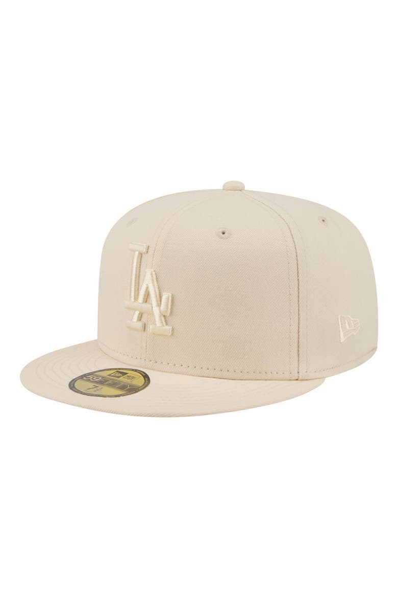 Men's New Era Cream Los Angeles Dodgers Color Pack 59FIFTY Fitted Hat, Main, color, Cream