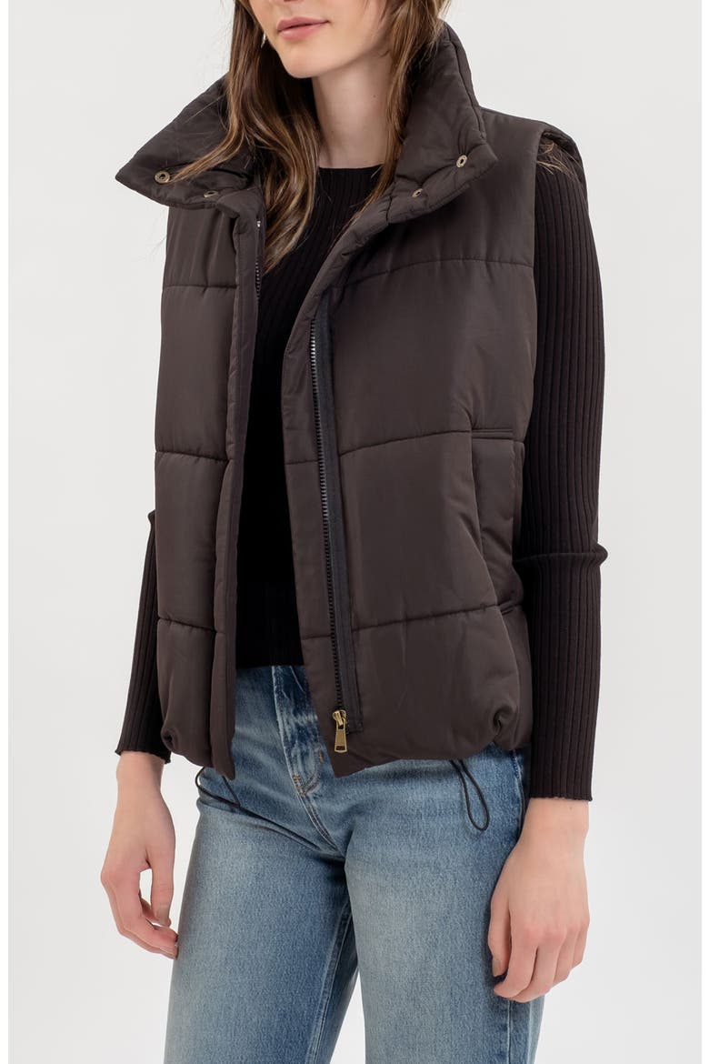 Quilted Vest, Alternate, color, BLACK