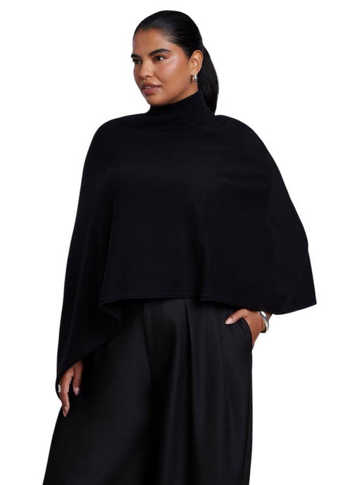 Asymmetric Turtleneck Cape (plus)