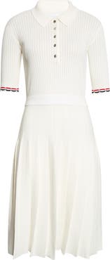 Thom Browne Pointelle Rib Stitch Polo Dress