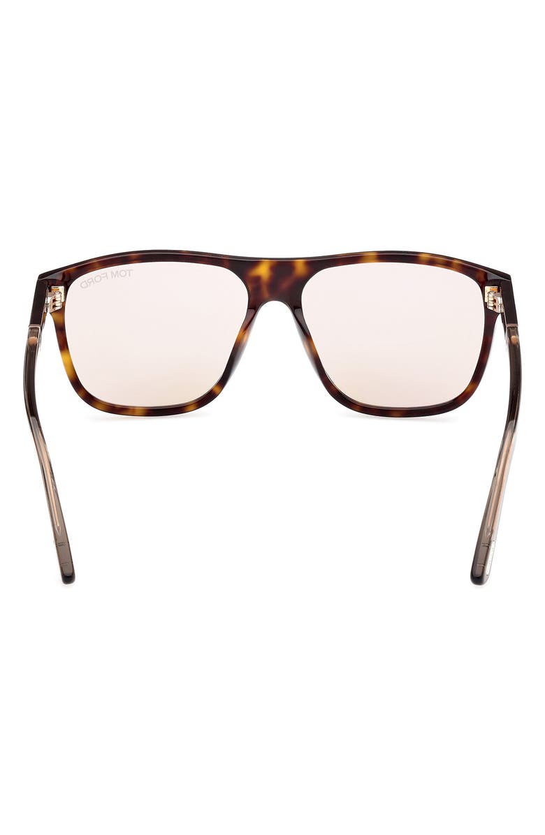 TOM FORD Frances 58mm Square Sunglasses, Alternate, color, Havana / Eco / Oyster