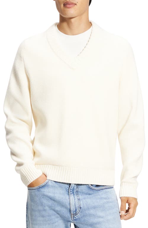 Theory Heavy Wool Sweater In Winter White