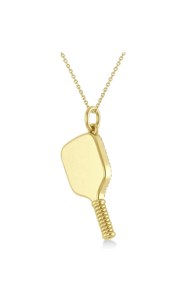 ALLUREZ Natural Diamond Pickleball Paddle Pendant Necklace 14k, Alternate, color, 0.50Ct, Yellow Gold