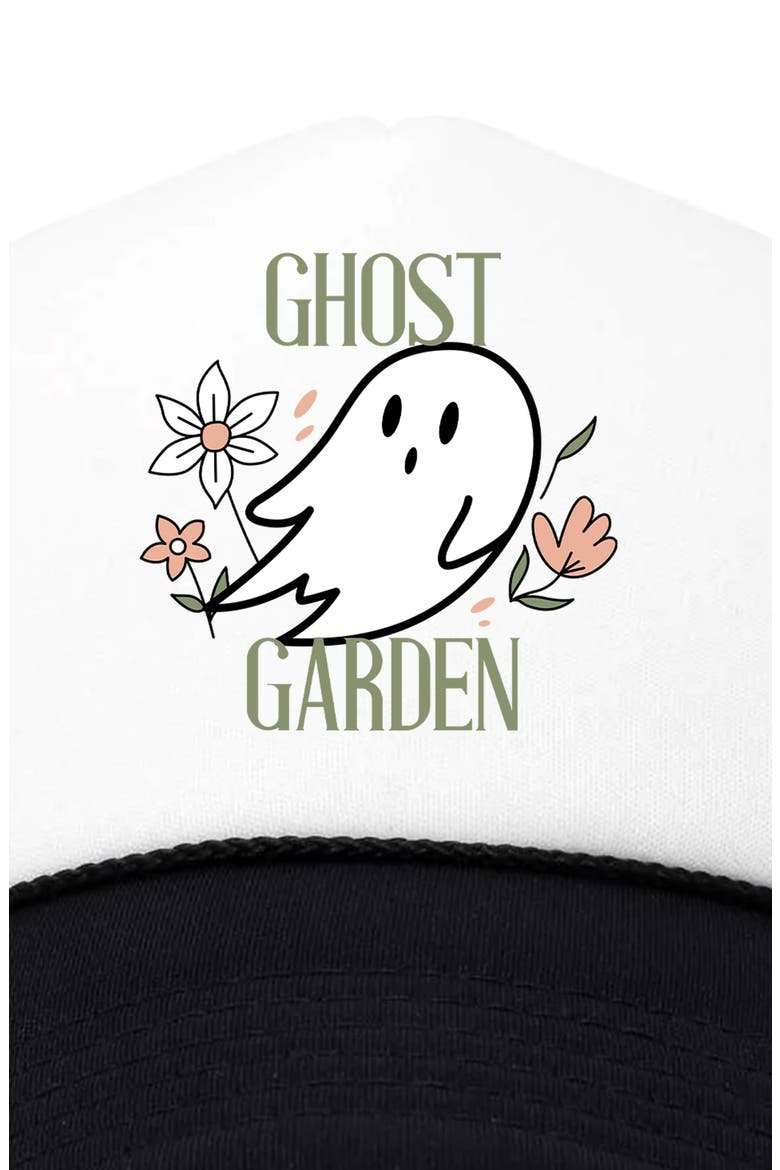 Ghost Garden Snapback Trucker Hat, Alternate, color, Black White