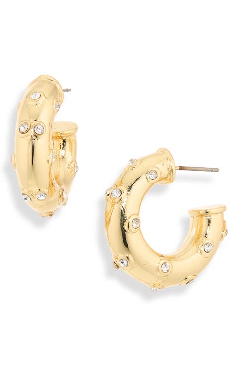 Rhinestone Dot Hoop Earrings