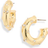 Kenneth Jay Lane Rhinestone Dot Hoop Earrings