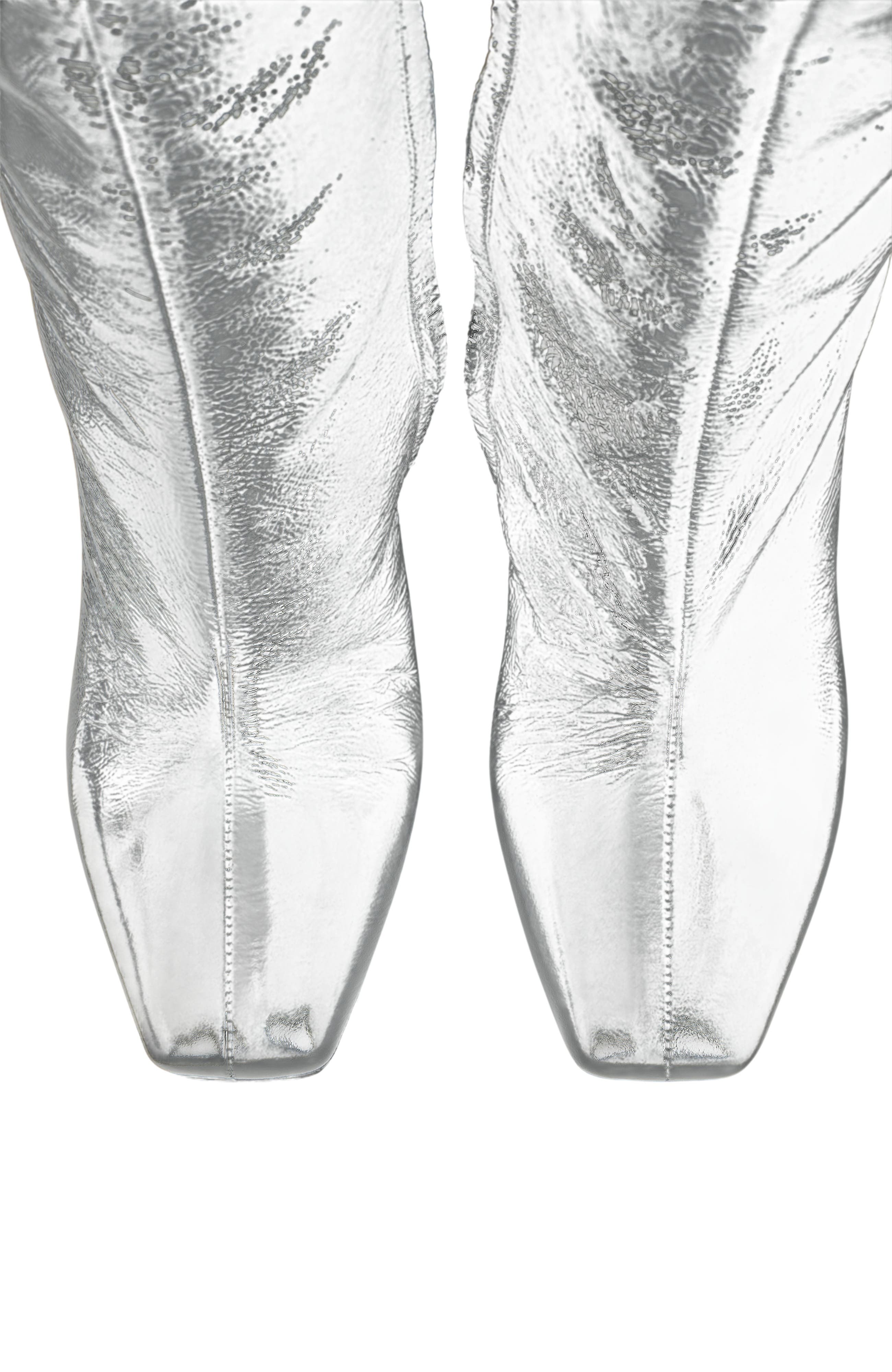 Wedge Boots in Crinkled Patent Leather, Alternate, color, black