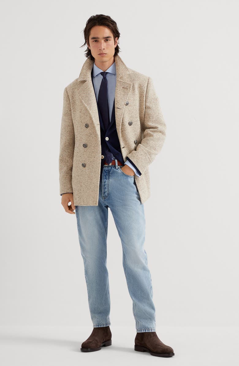 Brunello Cucinelli Diagonal twill unconstructed blazer, Alternate, color,