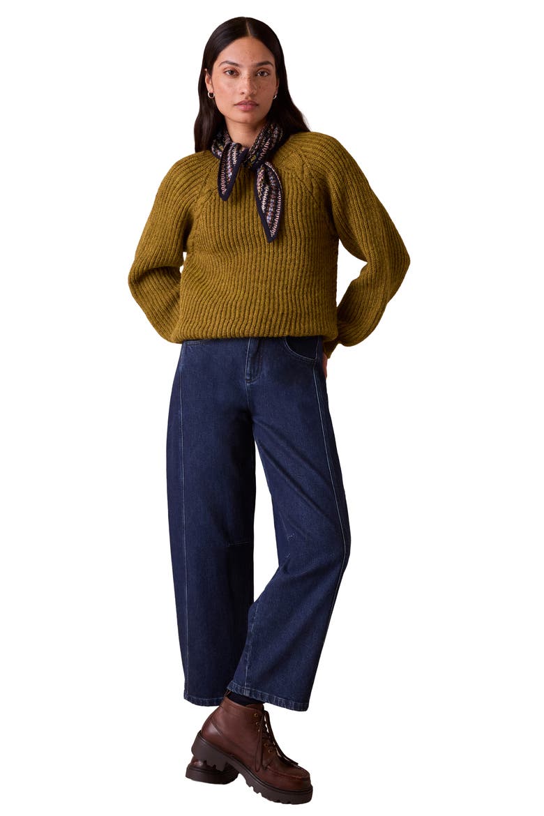 Rib Cable Sweater, Alternate, color, Dark Ochre