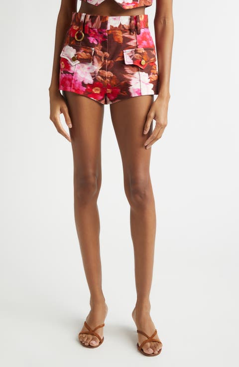 Kindred Spirit Luna Floral High Waist Cotton Drill Shorts (Regular & Petite)