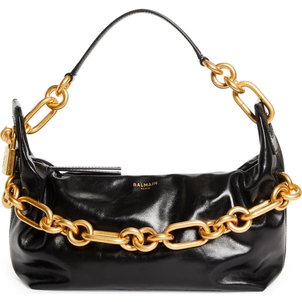 Balmain Sync Medium Chain Shoulder Bag In Calfskin
