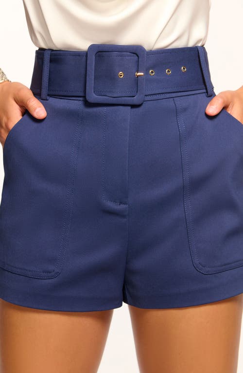 Shop Ramy Brook Kasey Belted Shorts In Navy