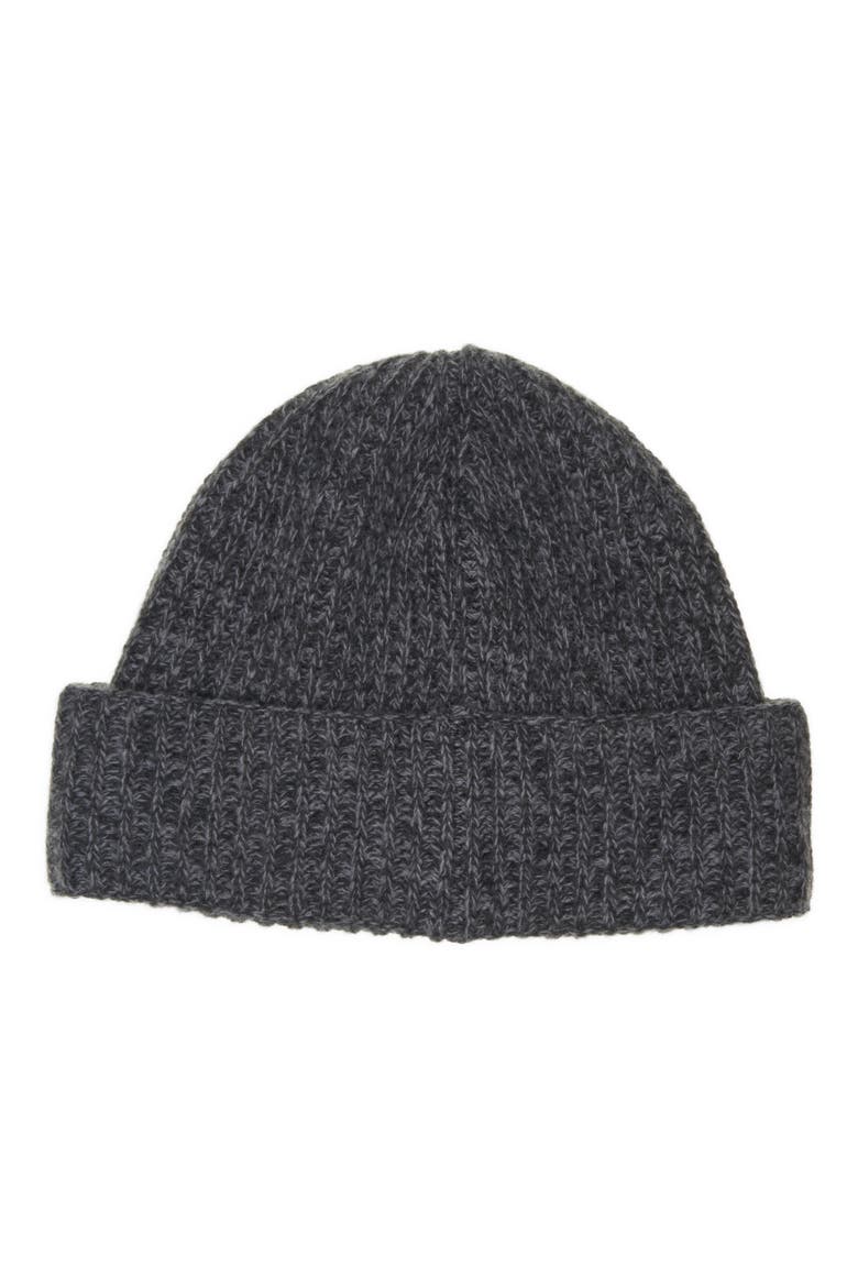 Logo Patch Virgin Wool & Cashmere Beanie, Alternate, color, BLACK
