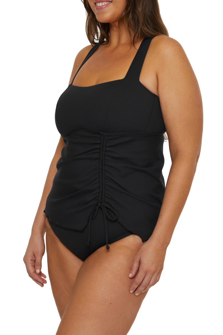 Modern Edge Rib Tankini, Alternate, color, BLACK