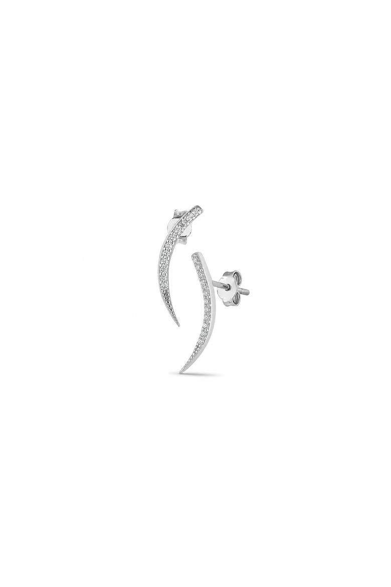 Sterling Silver Fishbone Earrings, Main, color, Silver