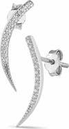 Spero London Sterling Silver Fishbone Earrings