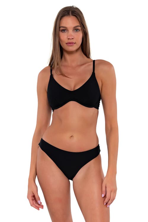 Sunsets Brooke U-Wire Bikini Swimsuit Top in Black at Nordstrom, Size Large