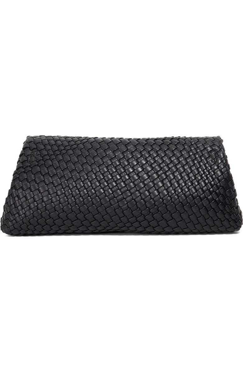 Dune London Encourage Us Woven Faux Leather Clutch, Alternate, color, Black