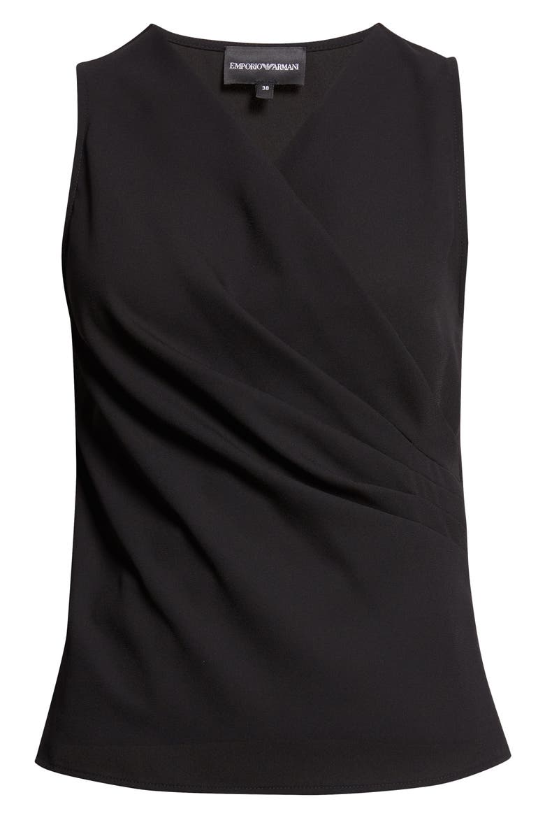 Faux Wrap Shell, Alternate, color, SOLID BLACK