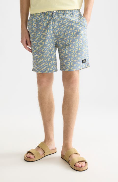 Geo Print Midlength Swim Trunks