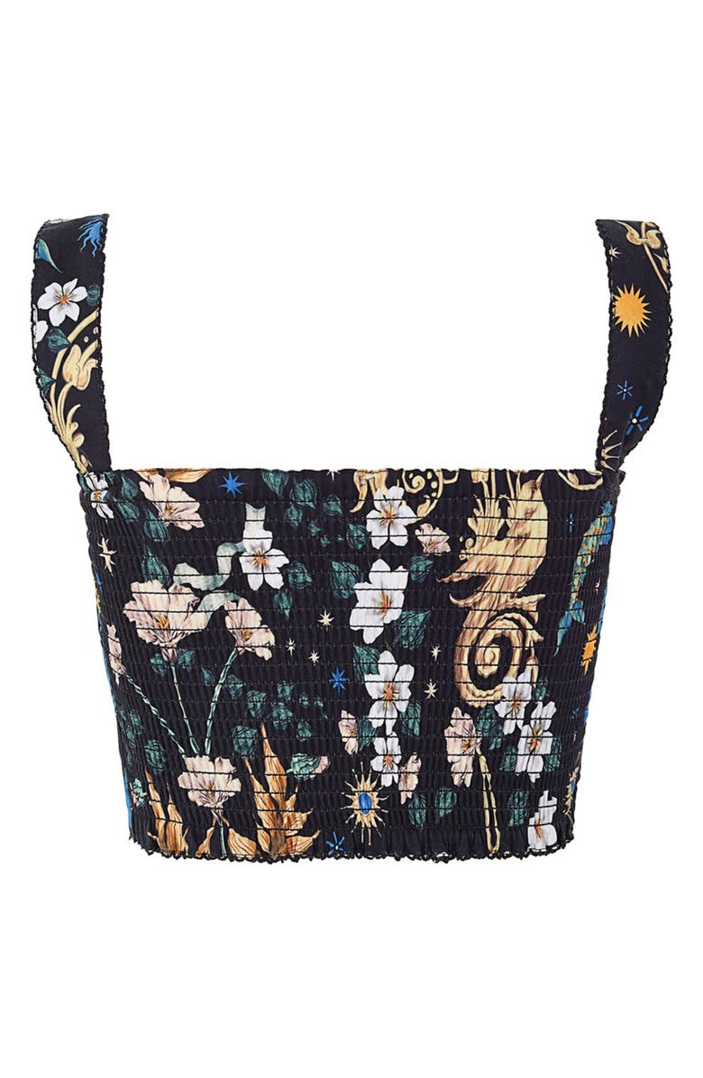 Agua Bendita Leah Solstice Cotton Cover-Up Crop Top, Alternate, color, Blue