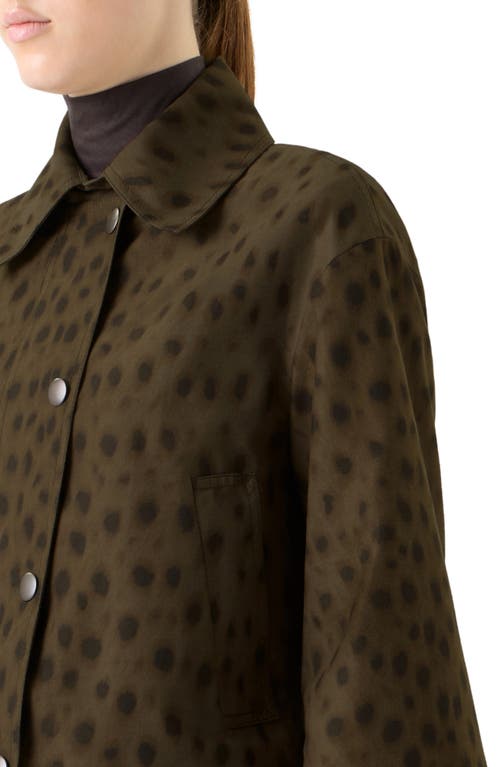Akris Punto Leopard Brushed Techno Gabardine Short Parka Jacket In Brown