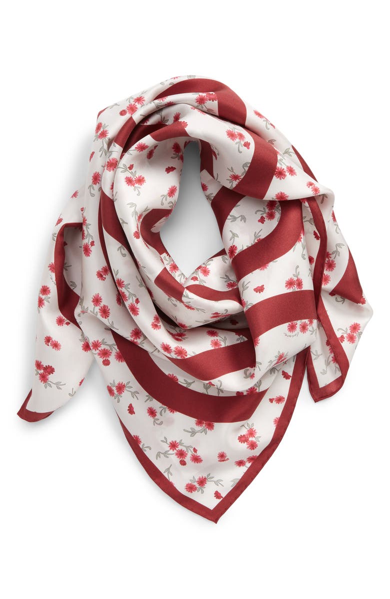 Loewe Anagram Floral Silk Scarf, Alternate, color, 
