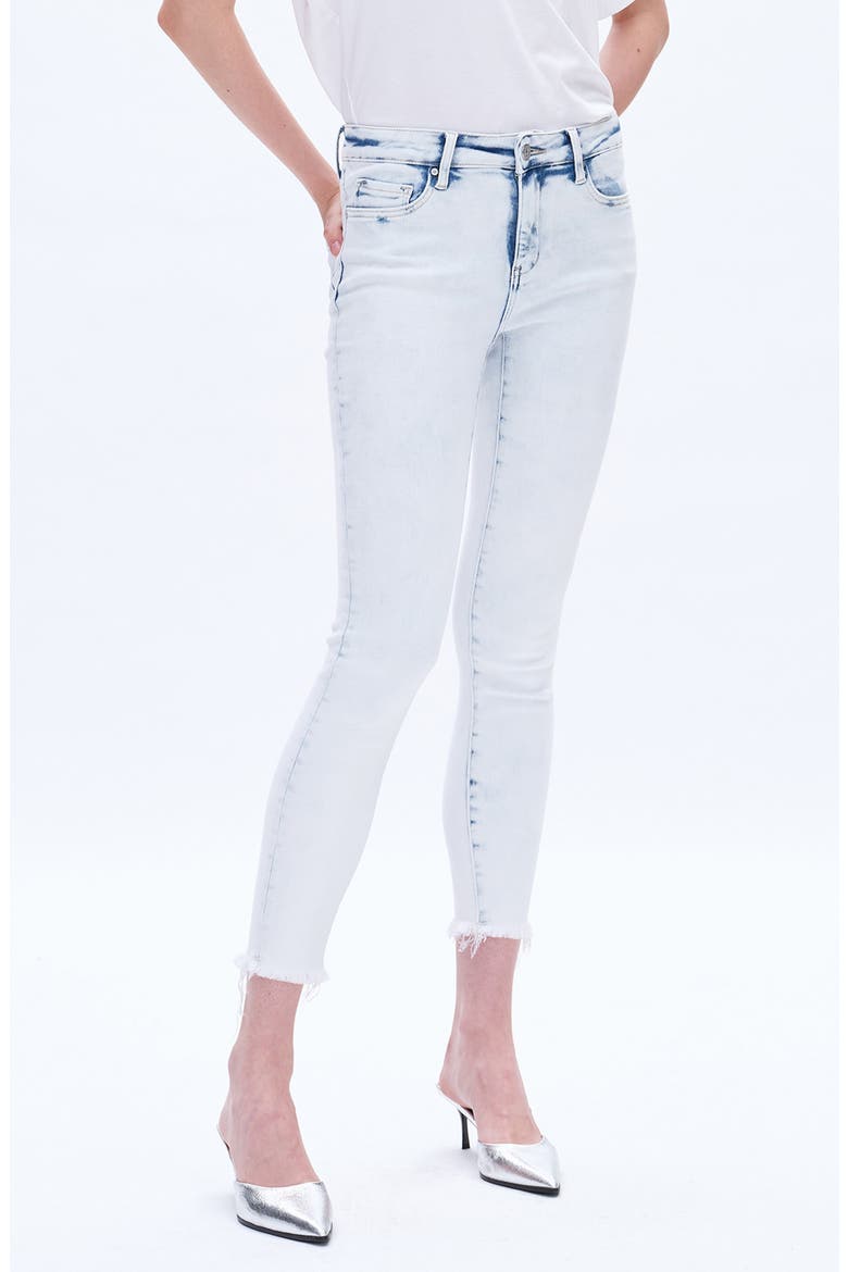Raw Hem Crop Skinny Jeans, Alternate, color, SNOWFLAKE