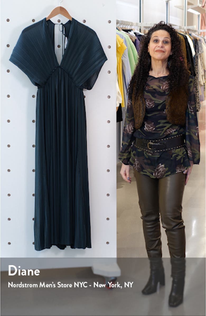 Quartz Plunge Plissé Maxi Dress, sales video thumbnail