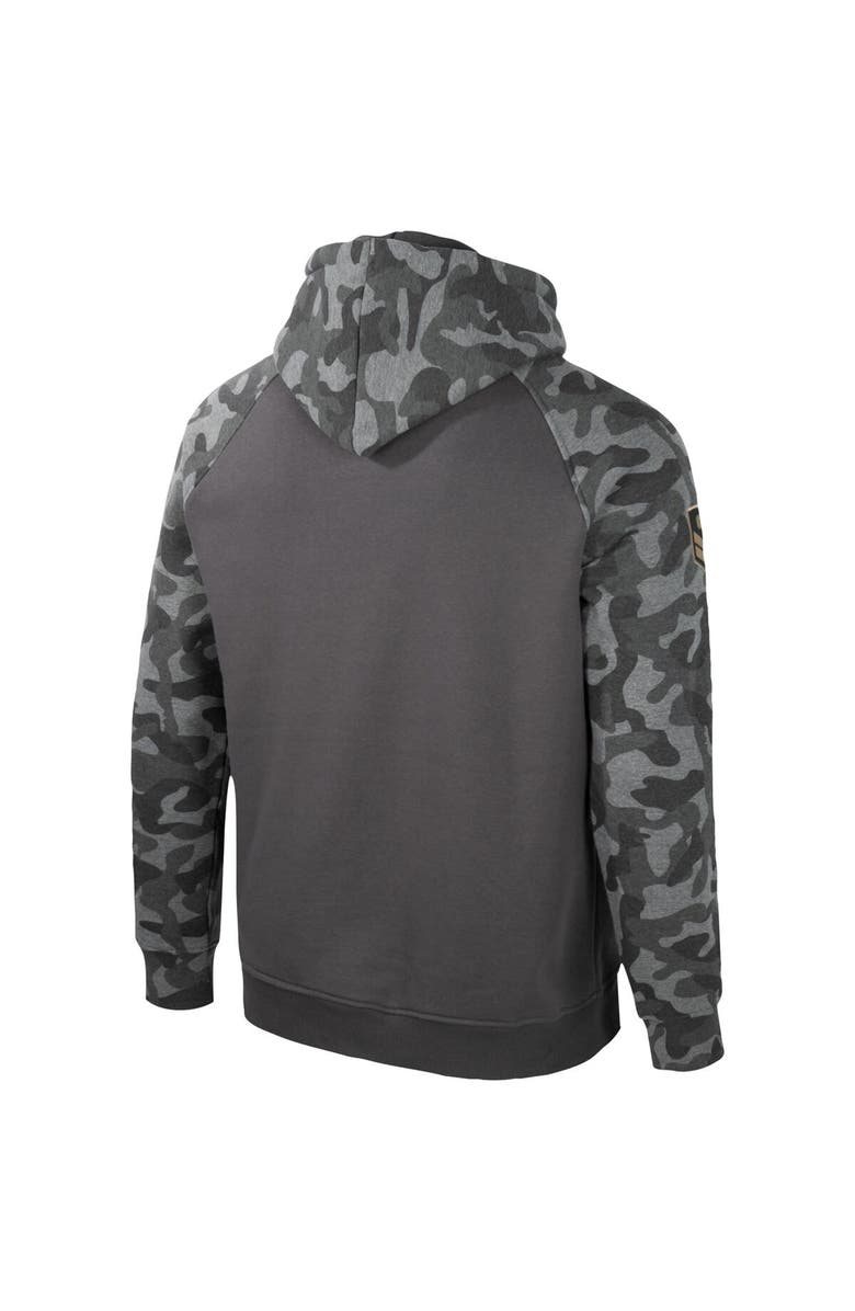 COLOSSEUM Men's Colosseum Charcoal Michigan Wolverines OHT Military Appreciation Camo Raglan Pullover Hoodie, Alternate, color, 
