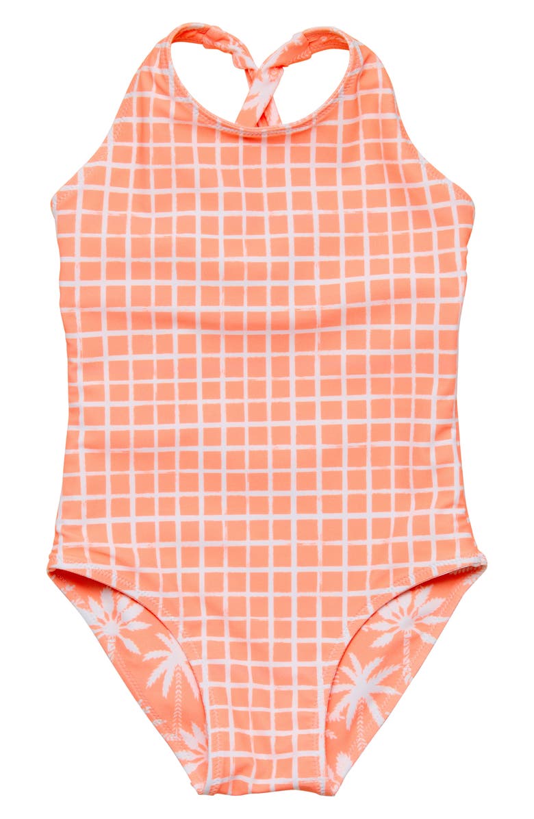 Snapper Rock Cali Palms Reversible One-Piece Swimsuit, Alternate, color, Orange