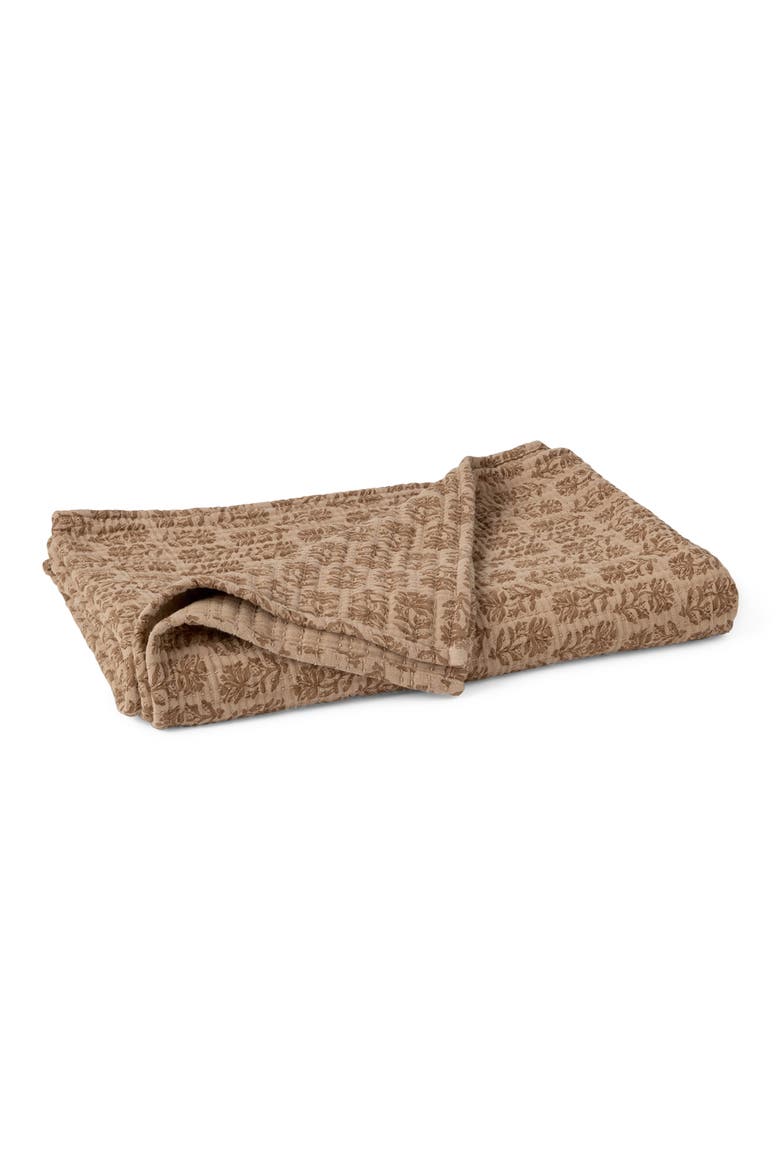 Mirada Organic Cotton Matelassé Throw Blanket, Main, color, FAWN CHRYSANTHEMUM