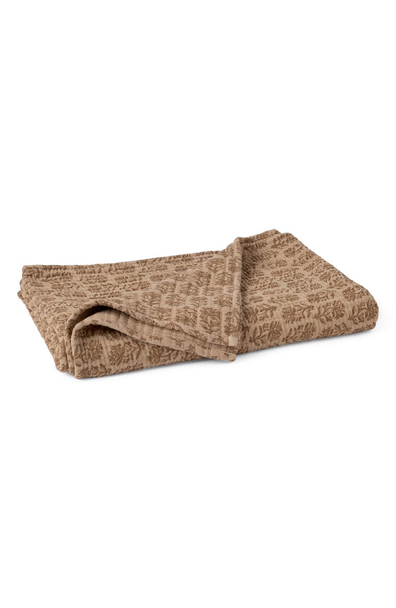 Coyuchi Mirada Organic Cotton Matelassé Throw Blanket, Main, color, Fawn Chrysanthemum