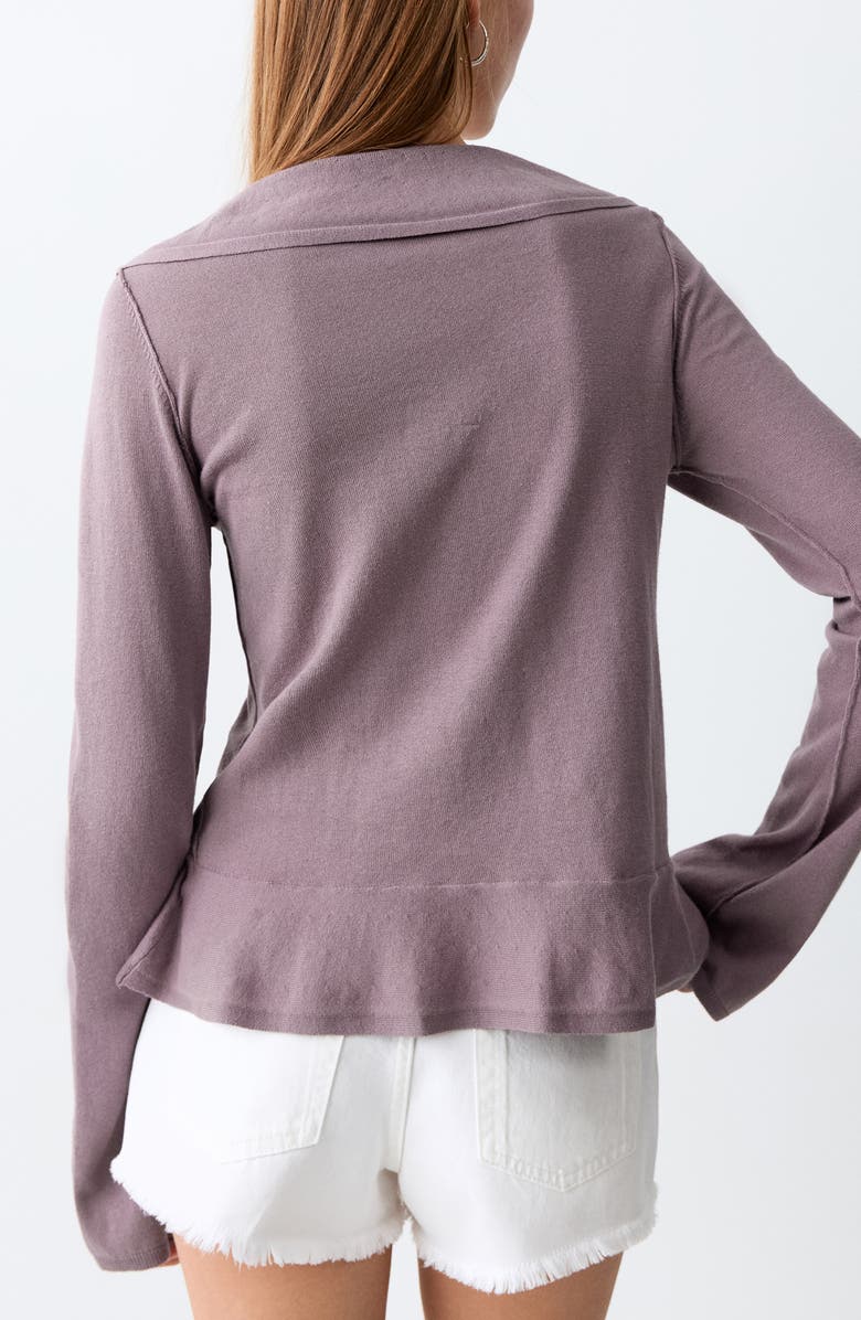 MANGO TEEN Ruffle Cardigan, Alternate, color, Violet