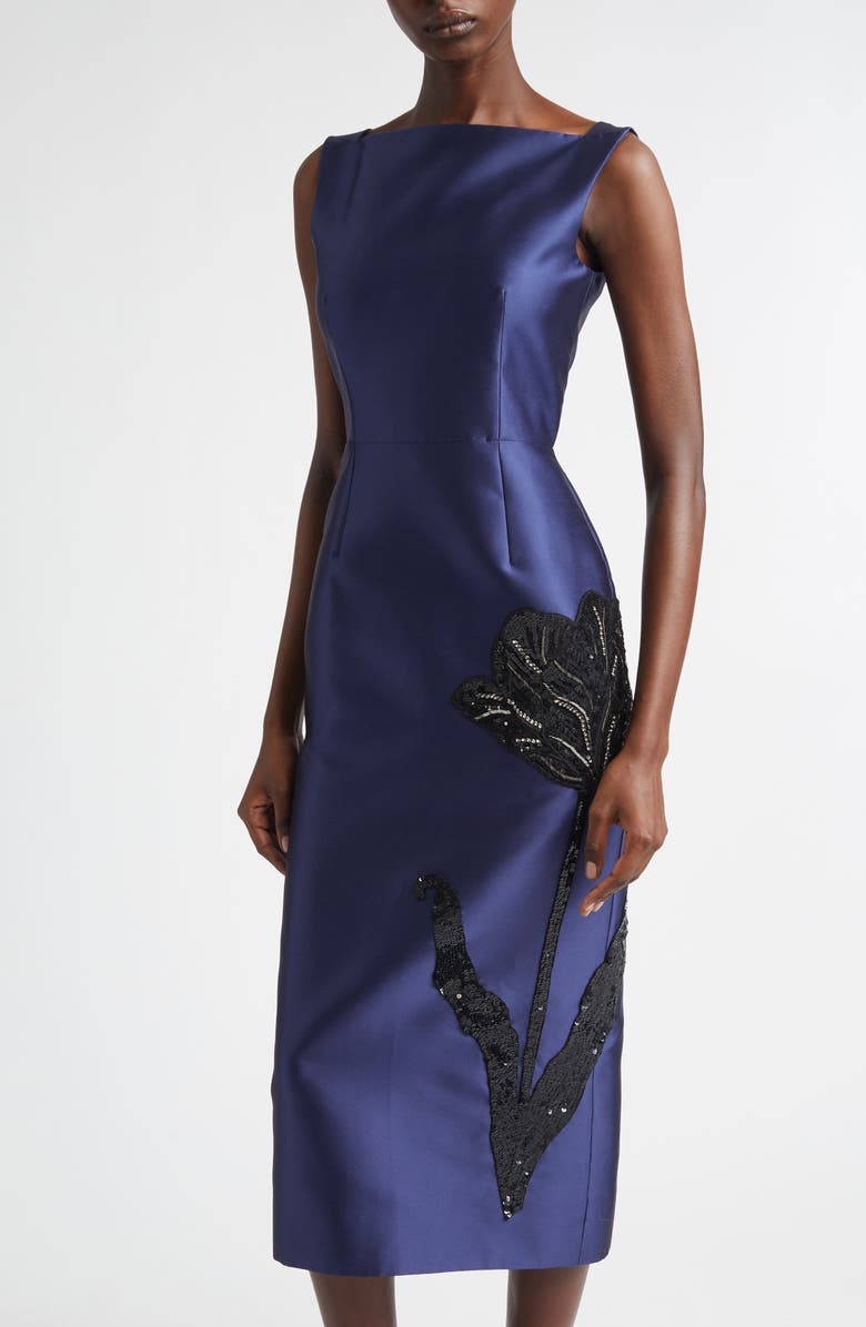 Erdem Sleeveless Pencil Cocktail Dress, Alternate, color, Beetle