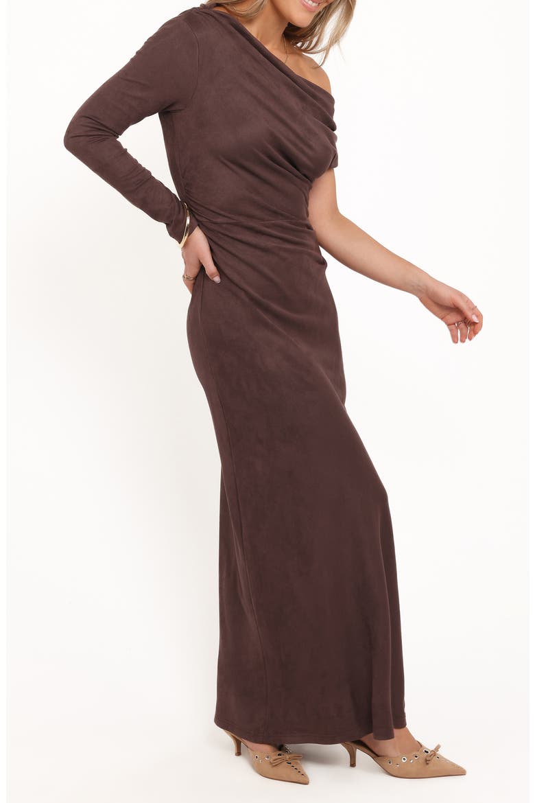 Olympia Off the Shoulder Long Sleeve Dress, Alternate, color, MUSHROOM