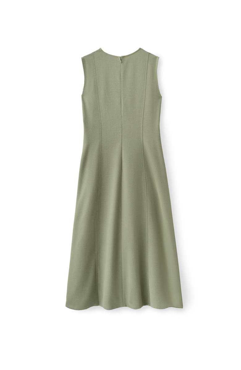 Cartolina Rain Pebbled Crepe Midi Dress, Alternate, color, Moss