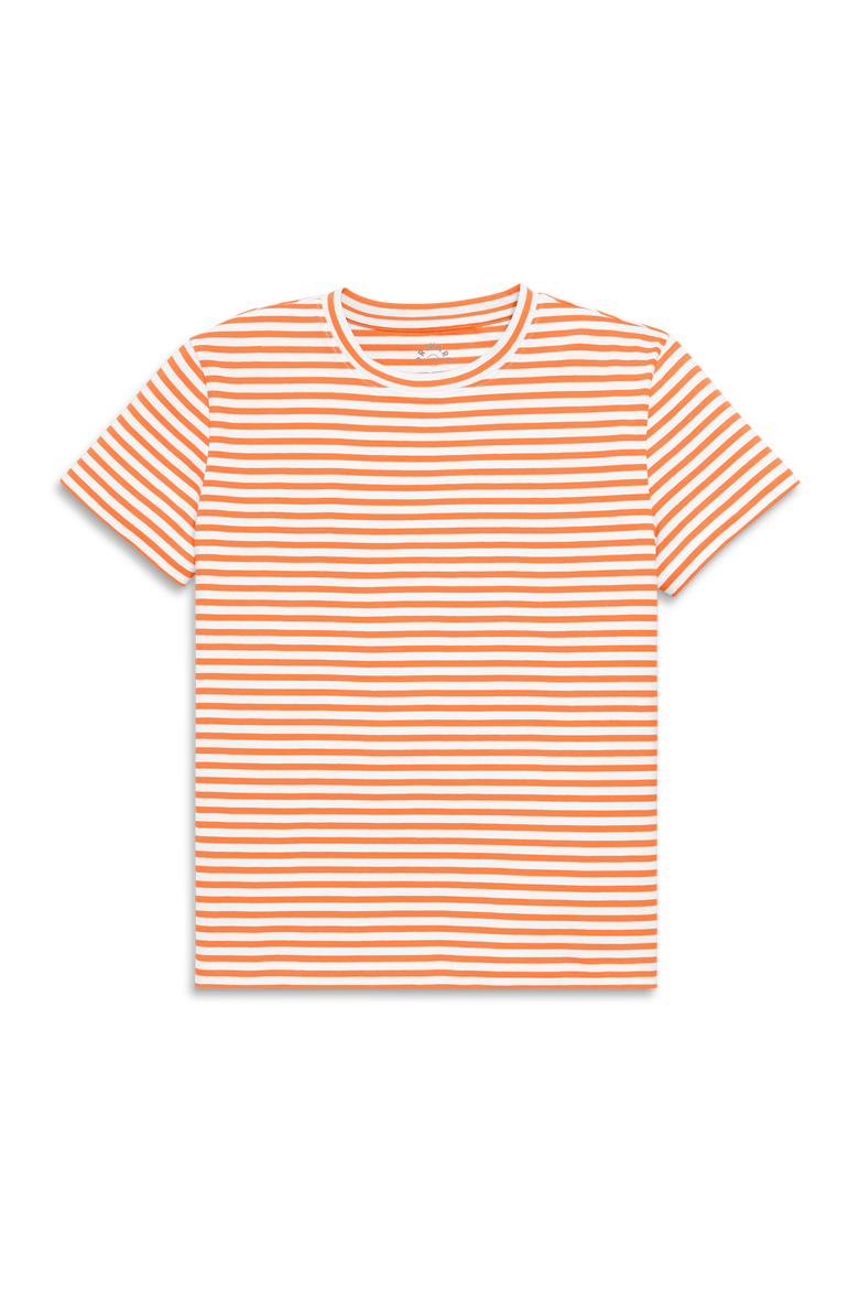 Adult Easy Crewneck Stripe Tee, Main, color, Cantaloupe White Stripes