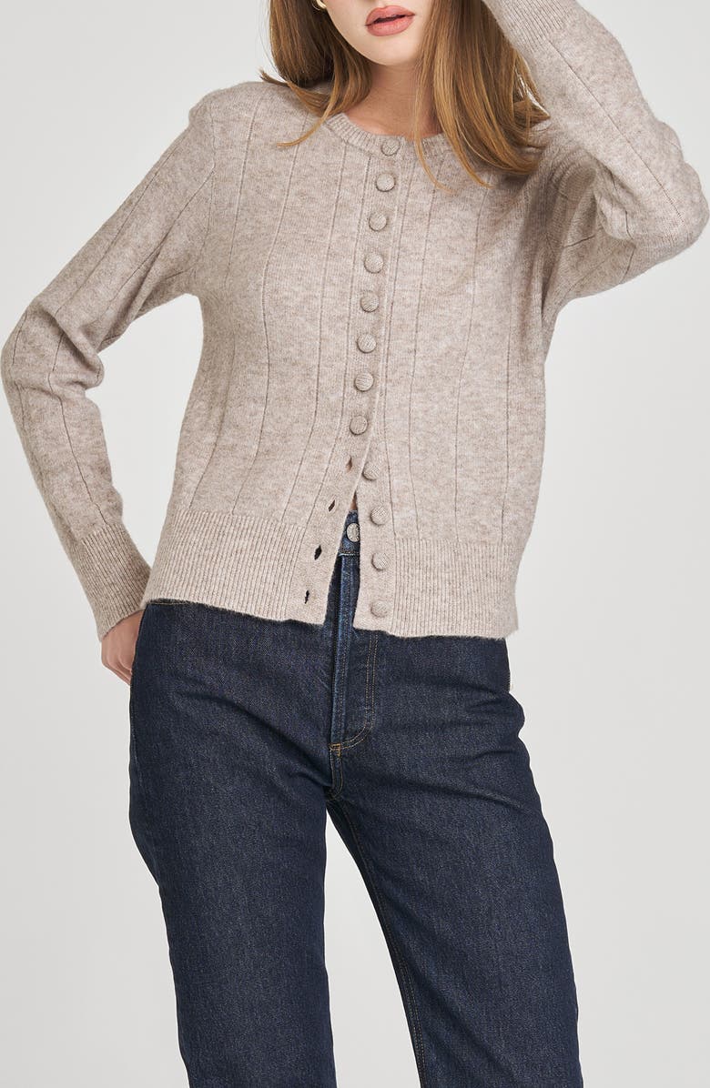 WAYF Cassie Cardigan, Alternate, color, Marled Sand
