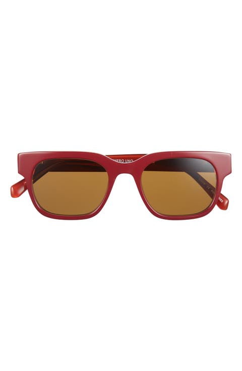 Numero Uno 49mm Rectangular Polarized Sunglasses