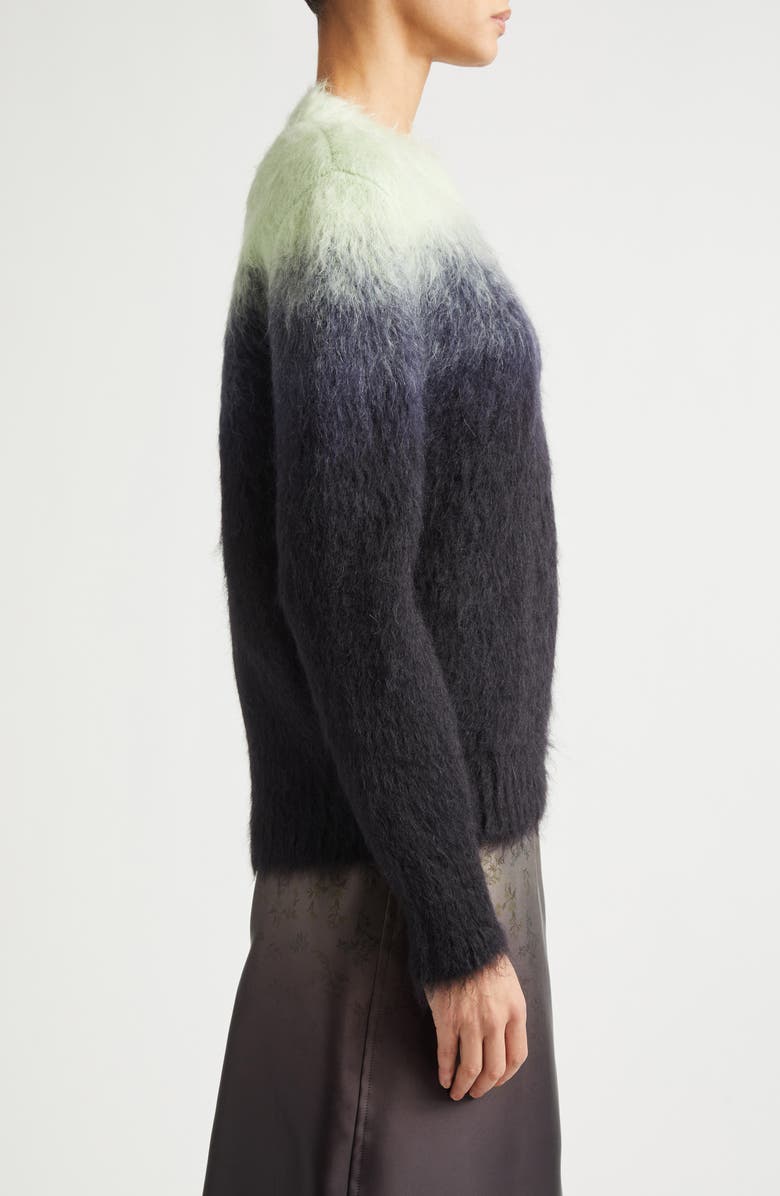 Jil Sander Brushed Mohair Blend Jacquard Crewneck Sweater, Alternate, color, After Eight