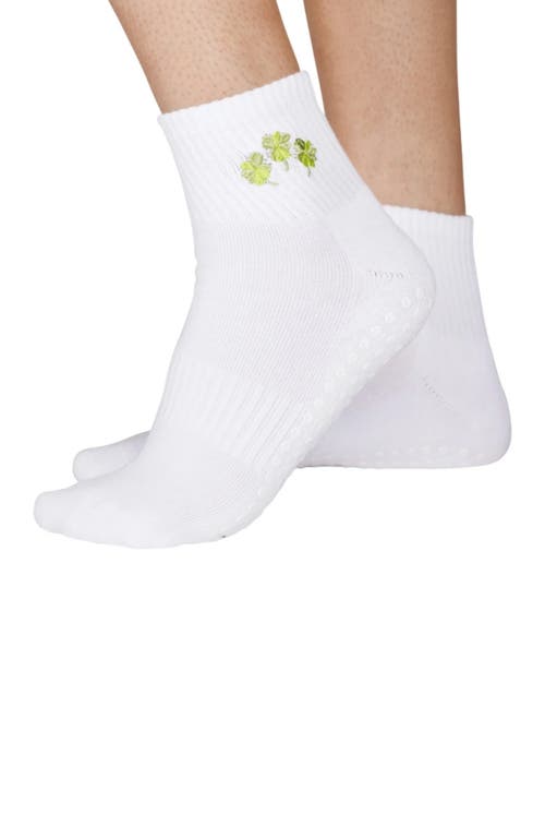Souls. Shamrock Ankle Grip Socks In White