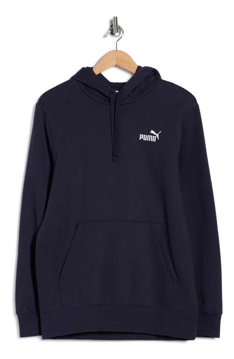 PUMA Essential Embroidered Logo Fleece Hoodie, Alternate, color, New Navy