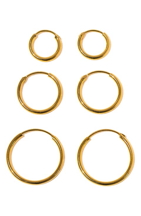 Endless Hoops Set of 3 Hoop Earrings