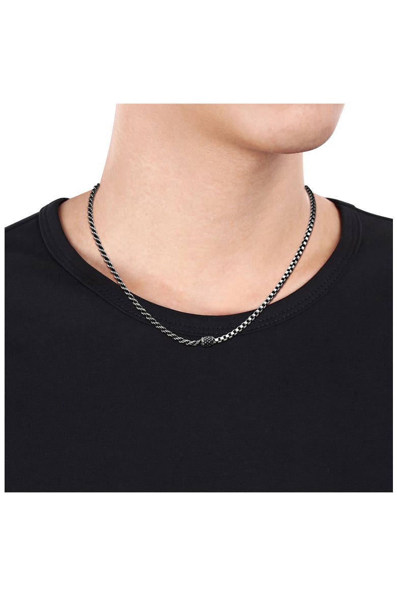 Half Rope Half Box Chain Necklace, Alternate, color, SILVER