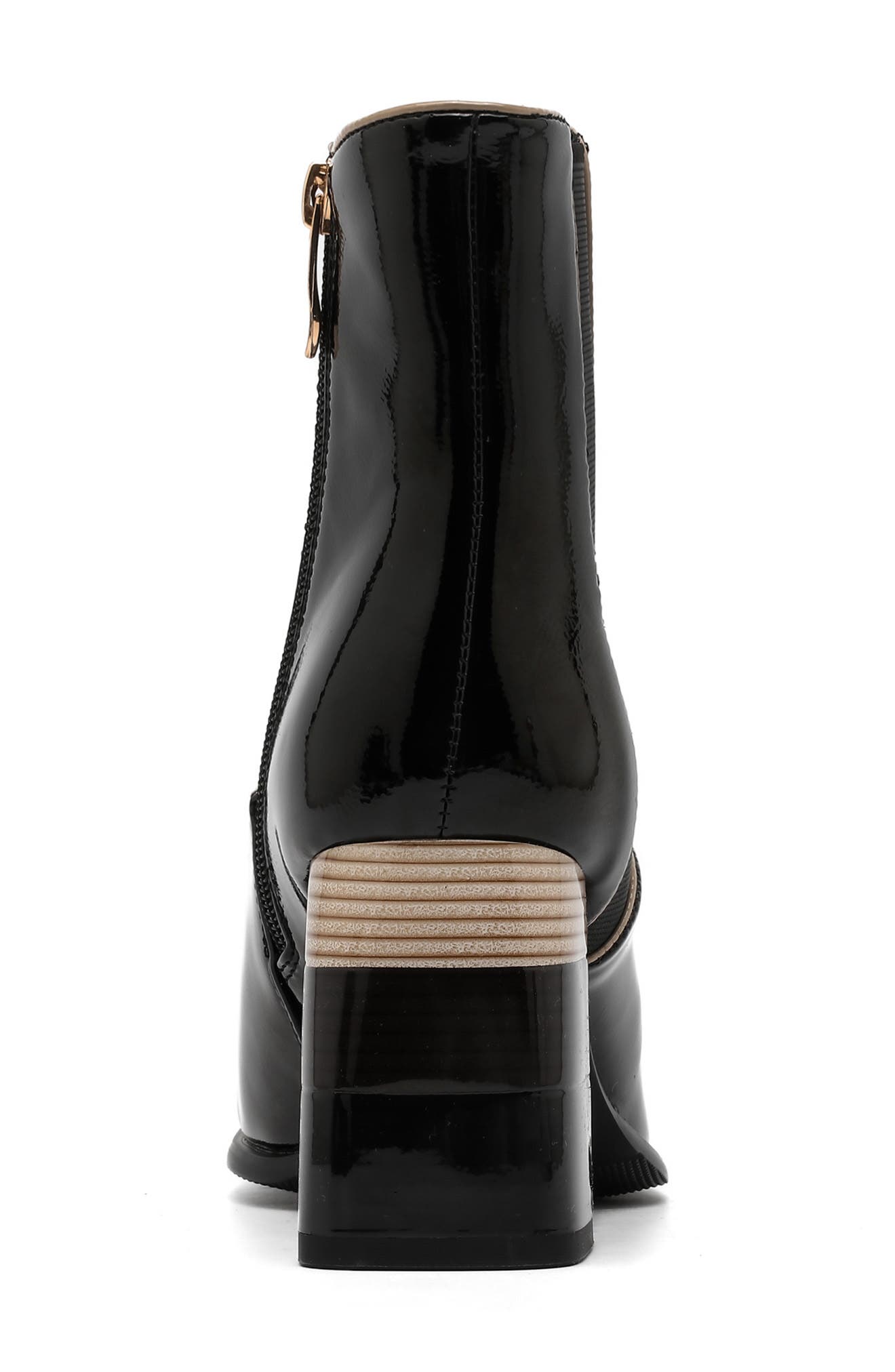 Rhea Faux Leather Bootie, Alternate, color, BLACK